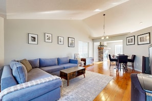 TV, fireplace, video games, DVD player