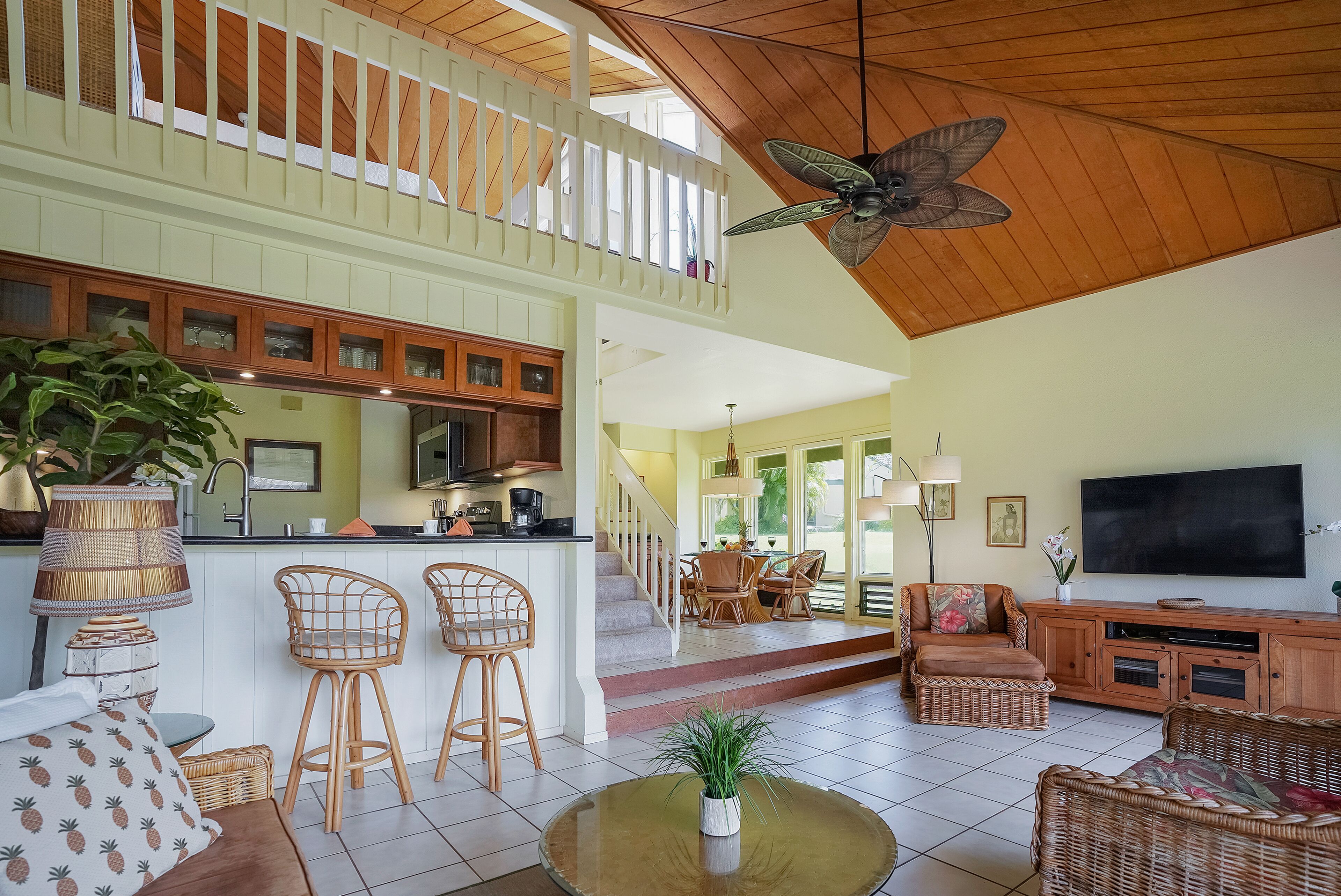 TV, DVD player, books