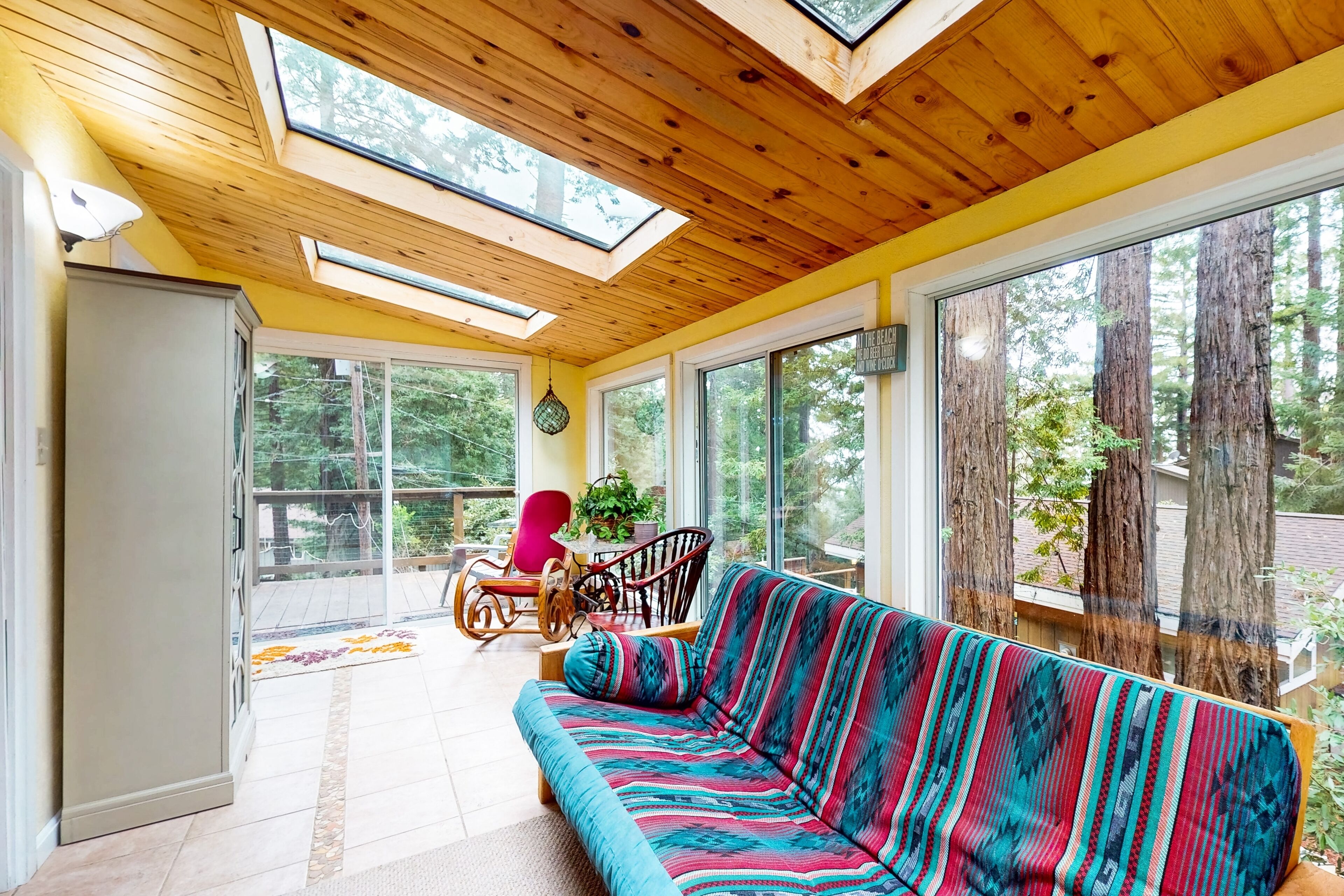 Televisor, llar de foc, reproductor de DVD i videoteca 