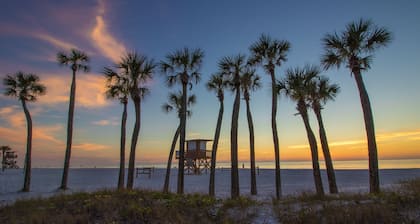 Island villa with heated private pool, tranquil courtyard, easy beach access