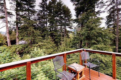 Cozy cabin with Hot Tub in quiet location blocks from the resort & trails