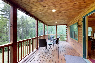 Dog-Friendly Log Cabin with Gorgeous Lake Views Near Beach & Snowmobile Trails