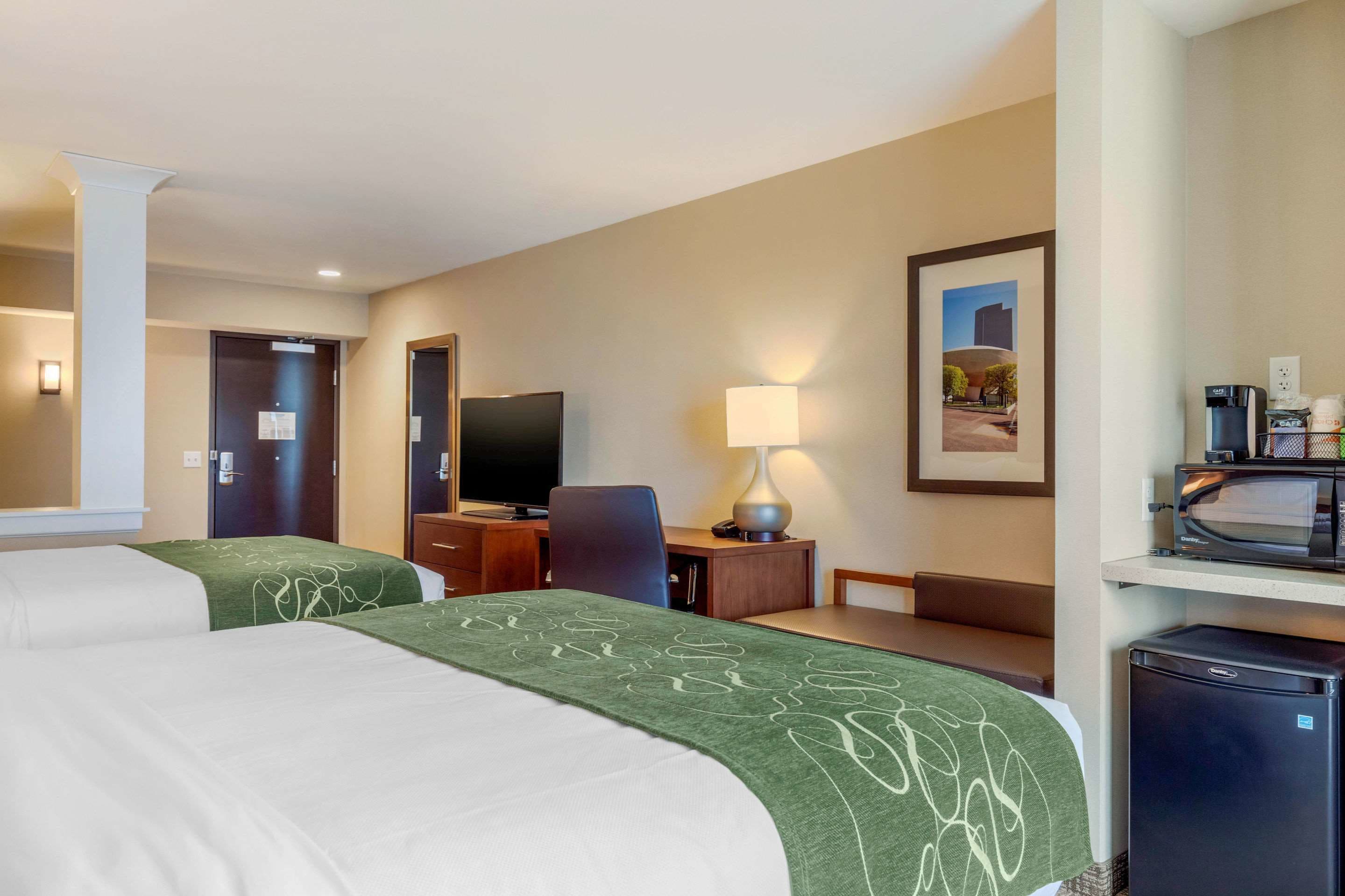 suite, 2 queen beds, accessible, non smoking | in-room safe, desk, blackout curtains, iron/ironing board