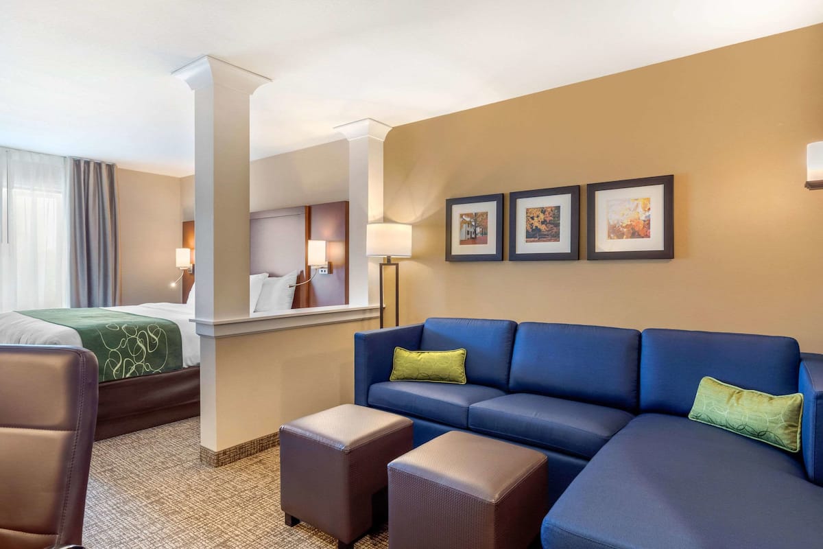 Suite, 1 King Bed, Non Smoking | In-room safe, desk, blackout drapes, iron/ironing board