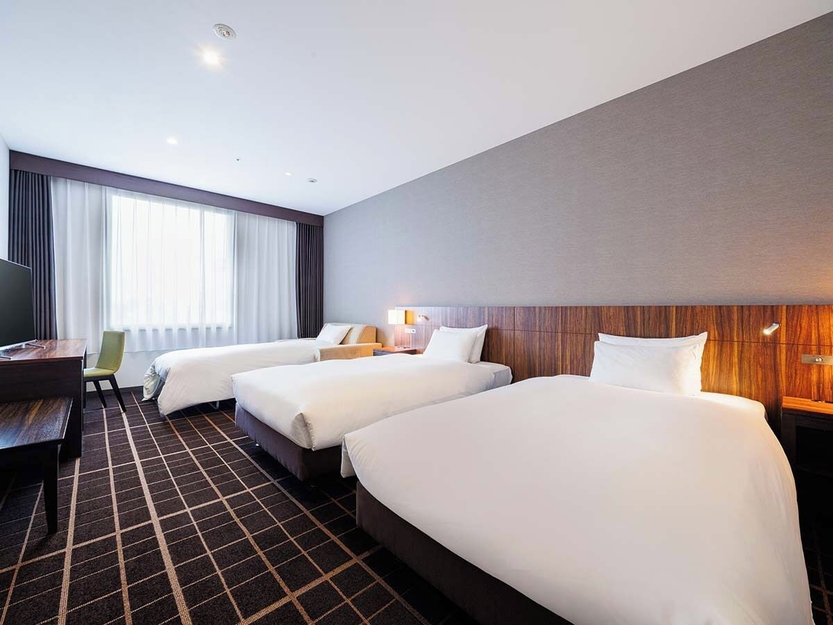 Twin Room, Non Smoking (For 3 Guests) | Blackout drapes, free WiFi, bed sheets