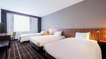 Twin Room, Non Smoking (For 3 Guests) | Blackout curtains, free WiFi, bed sheets