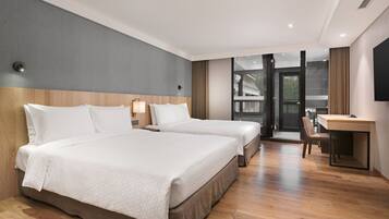 Deluxe Room, 2 Double Beds, City View | Premium bedding, down duvets, minibar, in-room safe