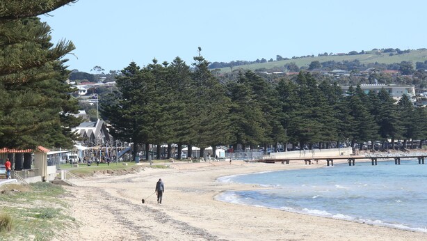 A beach with a walking path, a pier, and a playground in the background. - Port Lincoln Villas (Port Lincoln)