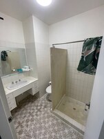 Ducha, secador de pelo, toallas