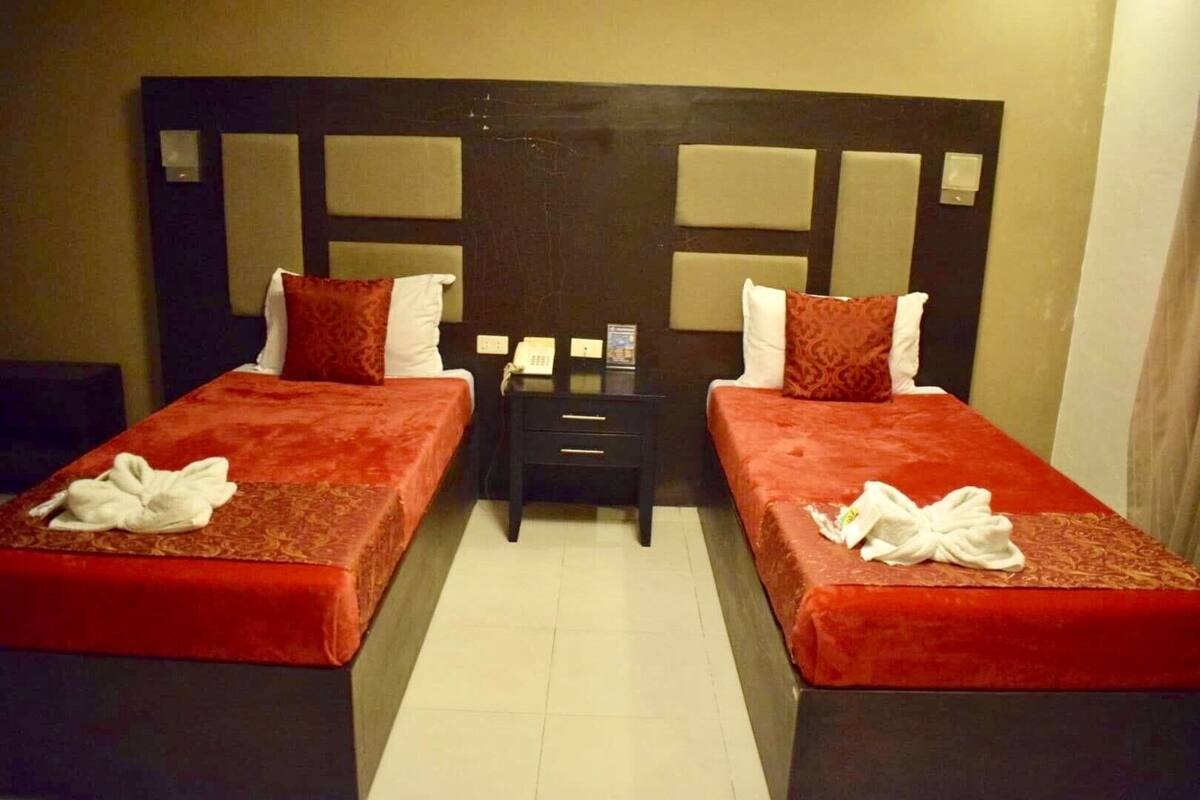 Desk, free WiFi, bed sheets