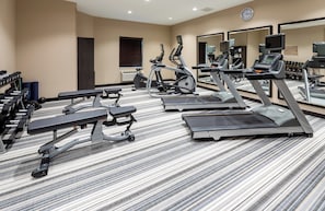 A hotel gym with treadmills, elliptical machines, and free weights. - Candlewood Suites Rochester Mayo Clinic Area by IHG (Rochester)