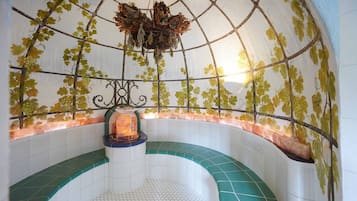 Sauna, body treatments, hot stone massages, facials, massages