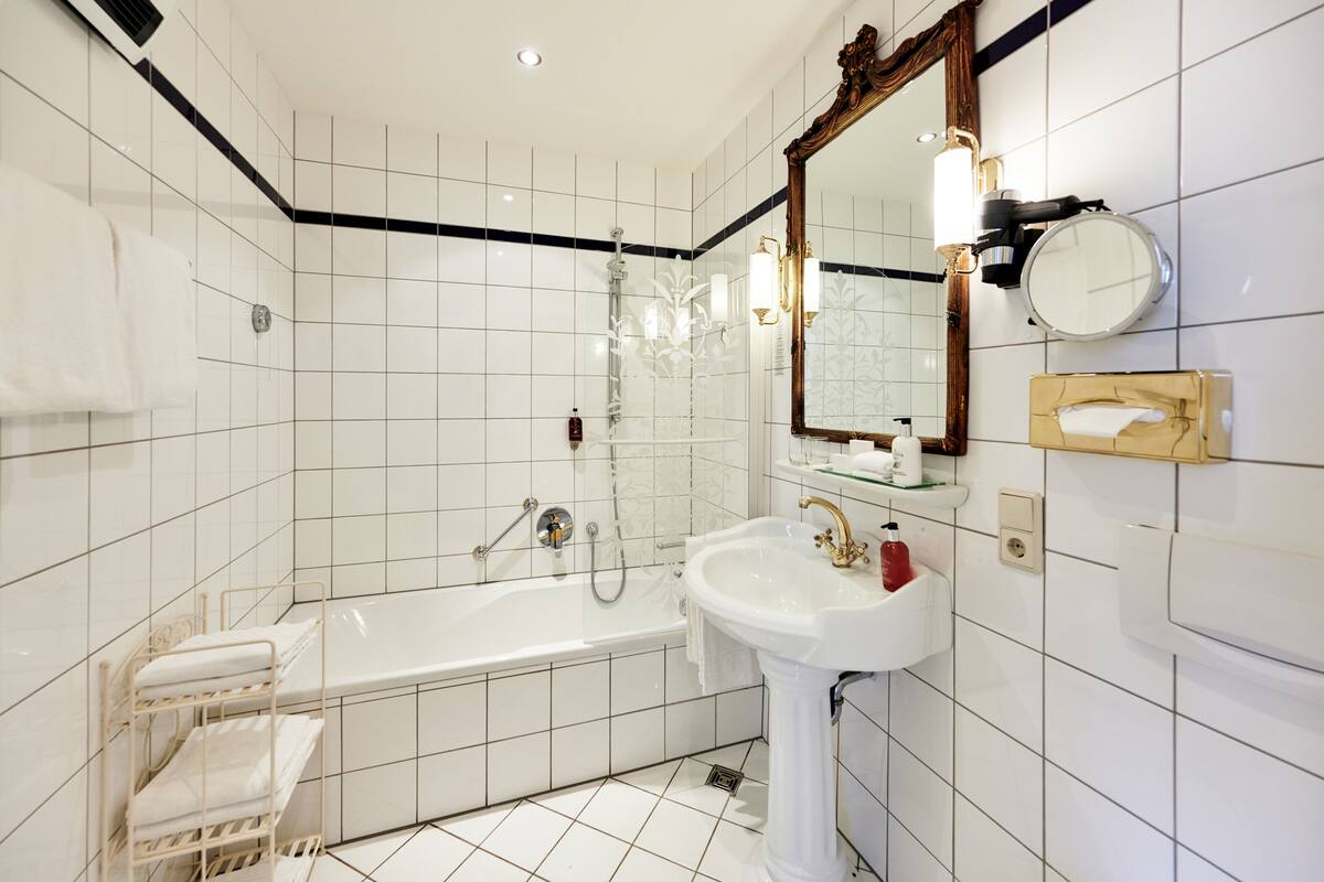 free toiletries, hair dryer, bathrobes, slippers