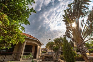 Kahden hengen deluxe-huone, näköala puutarhaan | Terassi/patio