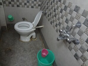 Shower, free toiletries, towels