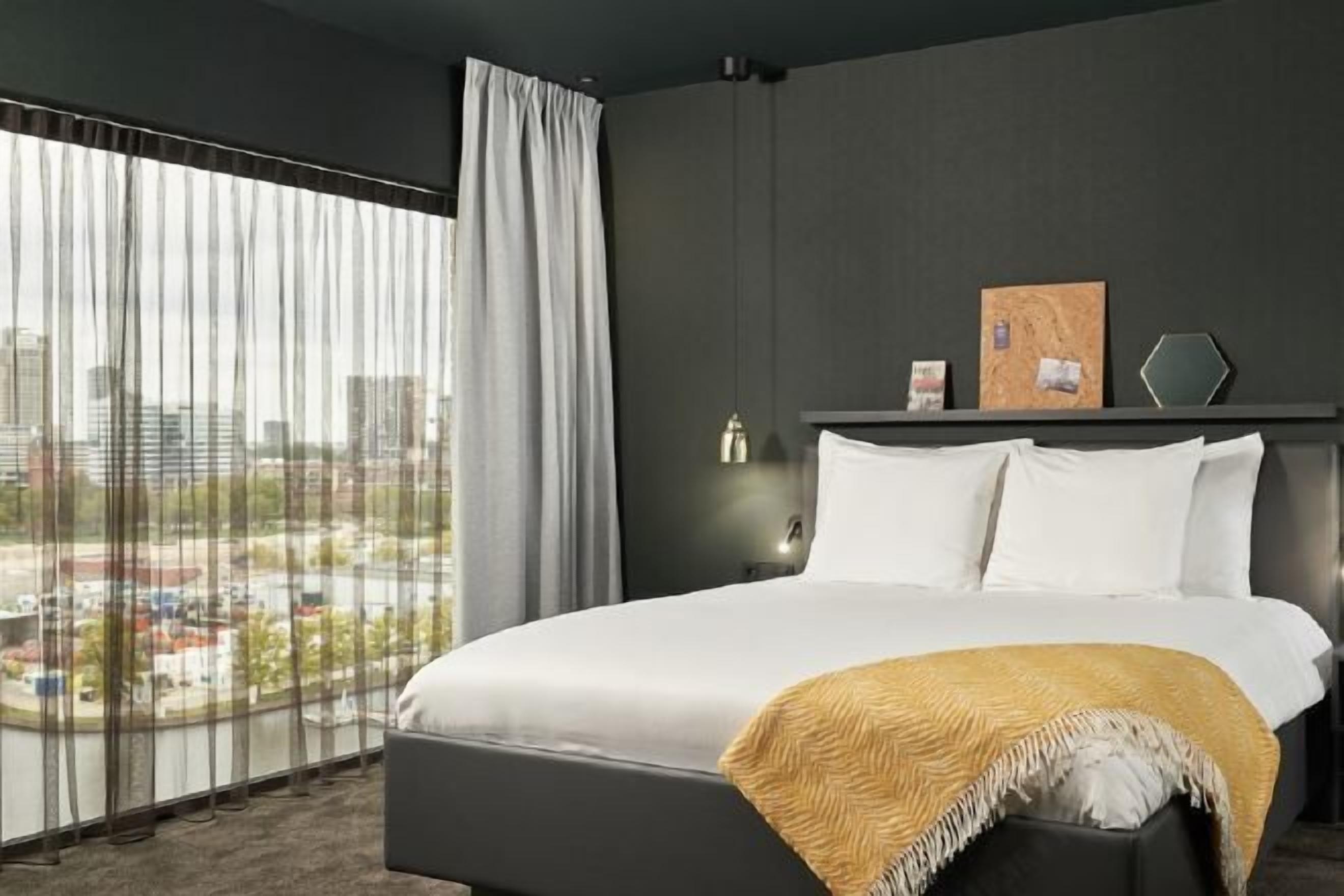 In-room safe, desk, laptop workspace, blackout curtains