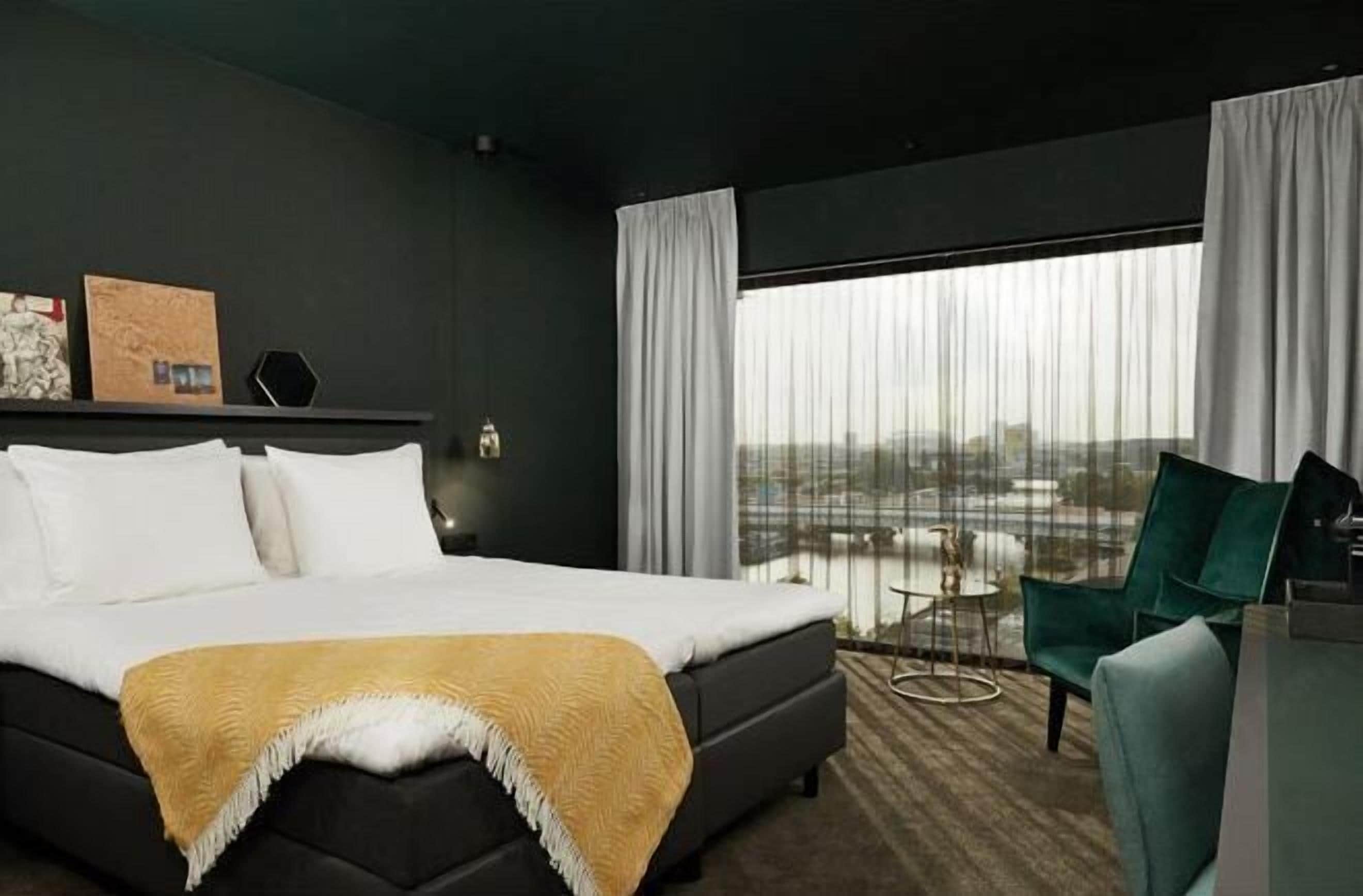 In-room safe, desk, laptop workspace, blackout curtains