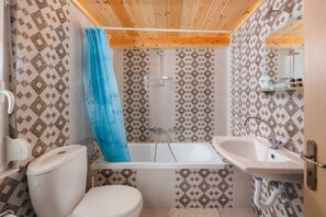 Hair dryer, towels, toilet paper