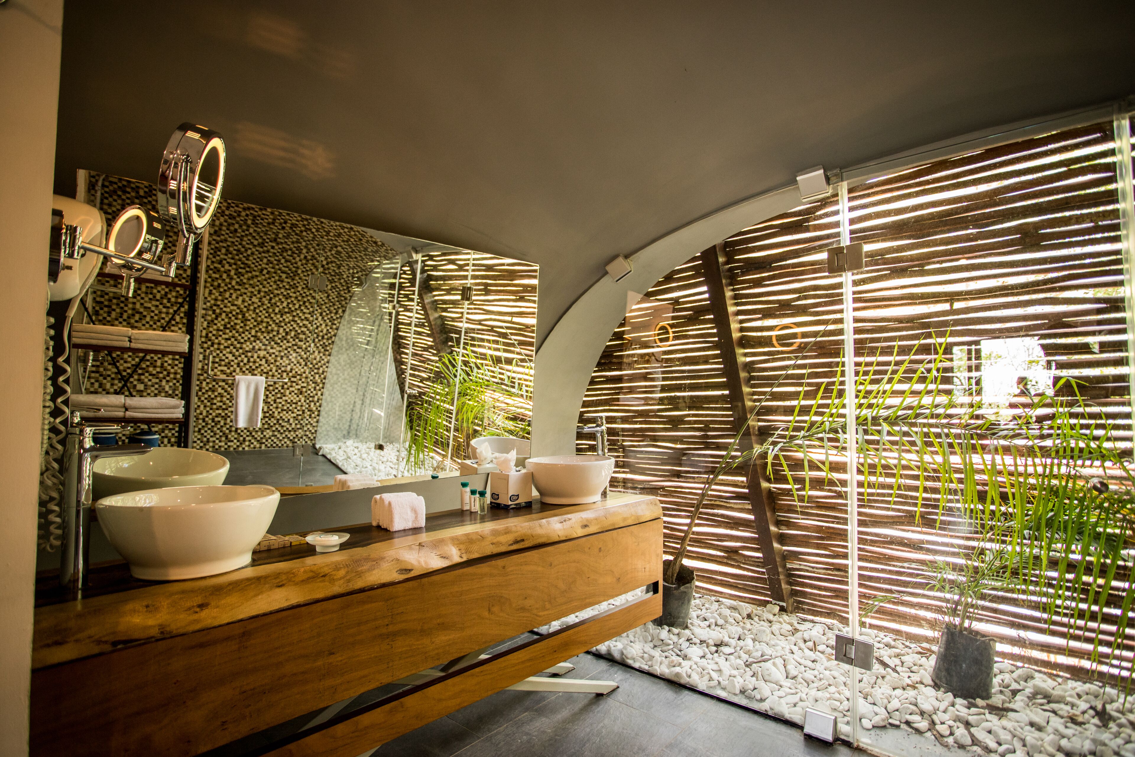 shower, rainfall showerhead, designer toiletries, hair dryer