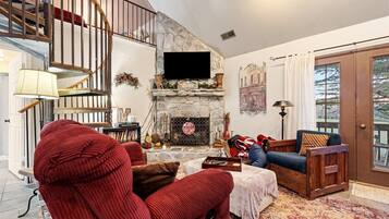 Grand Room, Multiple Beds, Fireplace, Annex Building | Living area | 30-inch flat-screen TV with cable channels