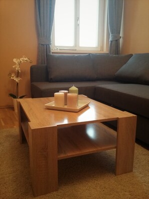 Apartment, 1 Bedroom, City View | Living area | Flat-screen TV - Anděl Apartments (Prague)