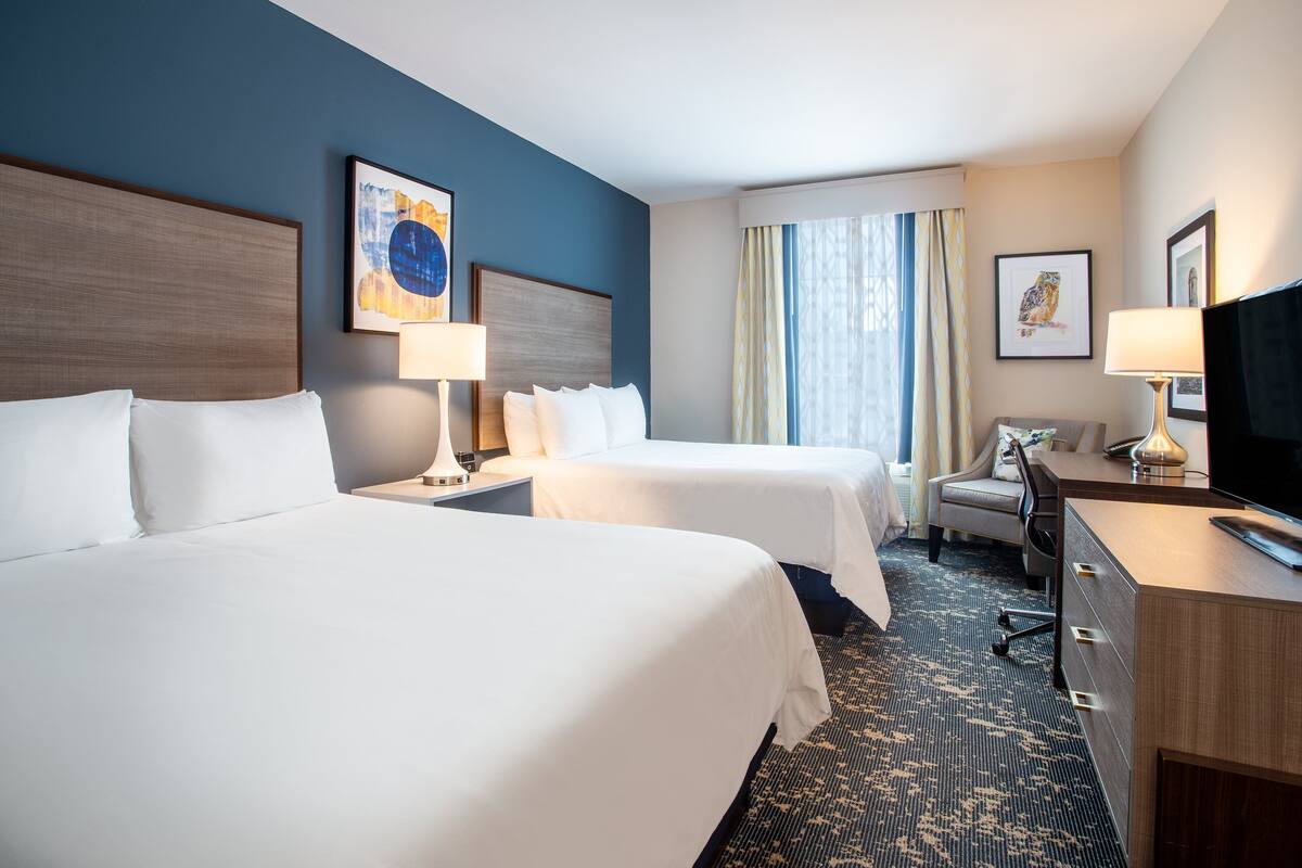 standard room, 2 queen beds | 1 bedroom, premium bedding, desk, laptop workspace