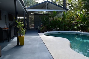 Outdoor pool, a heated pool