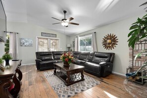 Smart TV, fireplace, video games, books