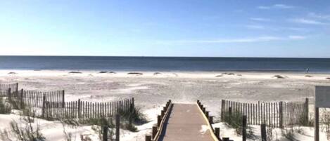 Beach nearby, sun loungers