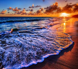 A beach scene with waves and a sunset. - Walk Right Out to Pool 
Book Winter/Spring Visits 
Ask about Monthly Specials (Hilton Head Island)