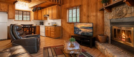 Smart TV, fireplace, Netflix, DVD player