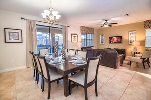 Dining - Walk to Oasis Club from this 9B/5B Champions Gate villa! Private pool, spa, sleeps up to 29. (Davenport)