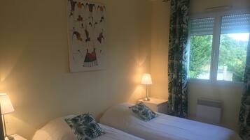 2 habitaciones, tabla de planchar con plancha y wifi gratis