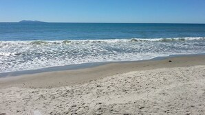 A beach with clear blue water and a sandy shore. - Athenree Hot Springs & Holiday Park (Waihi Beach)