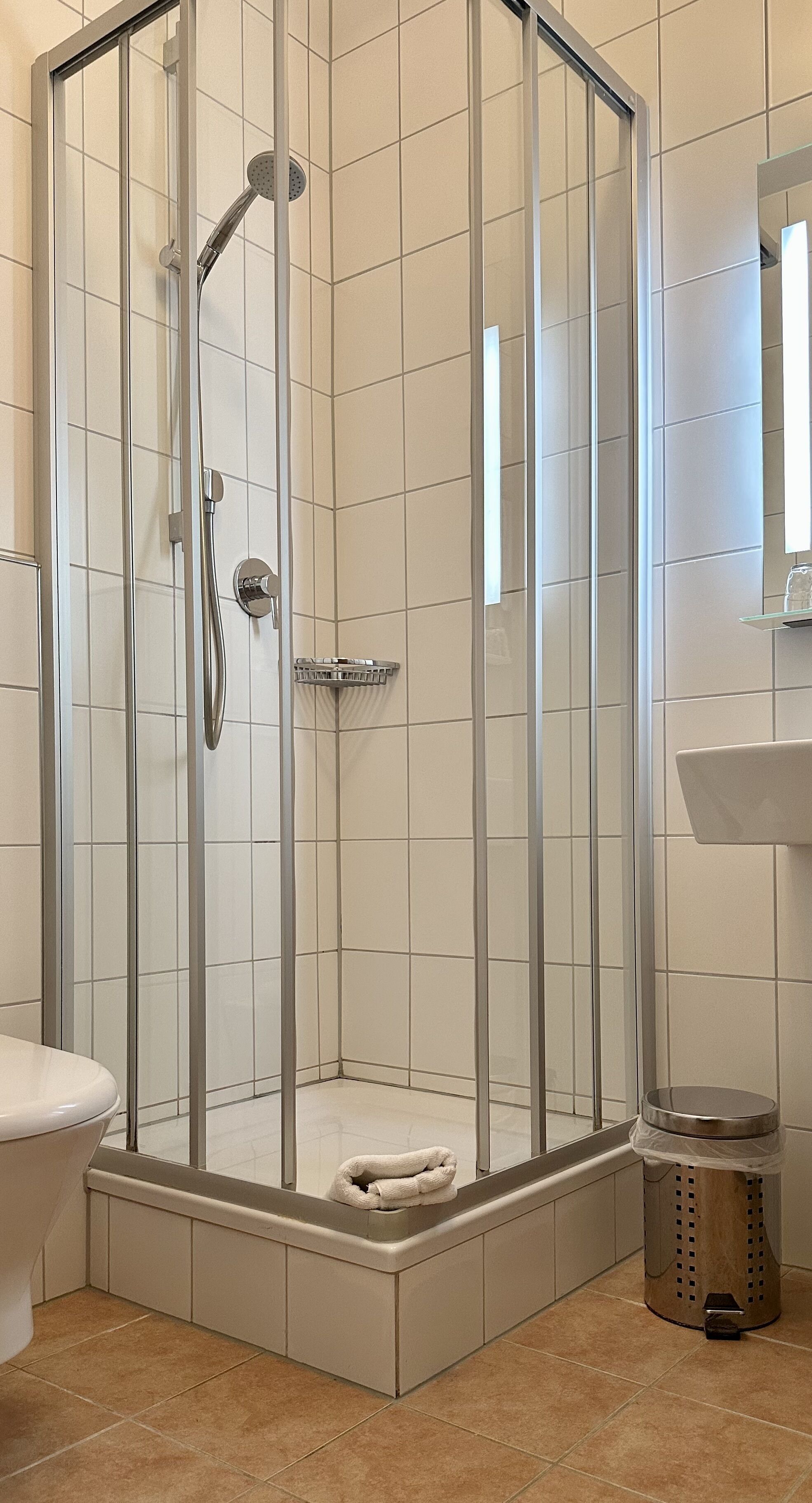 Single Room | Bathroom | Shower, free toiletries, towels