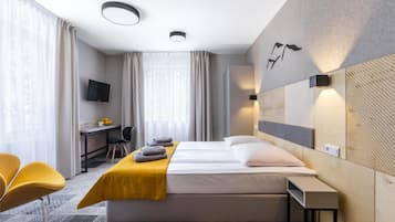 Desk, free WiFi, bed sheets