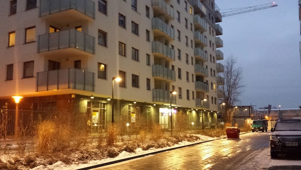 Front of property – evening/night - J&K Apartaments (Warsaw)
