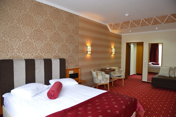 Desk, free cots/infant beds, rollaway beds, free WiFi