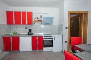 Fridge, oven, stovetop, dishwasher