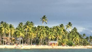 On the beach, scuba diving, sailing