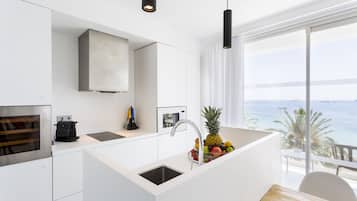 Grand Suite, 2 Bedrooms | Private kitchenette | Full-sized fridge, microwave, stovetop, espresso maker