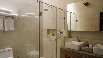 Suite Aromas | Bathroom | Shower, free toiletries, hair dryer, bathrobes