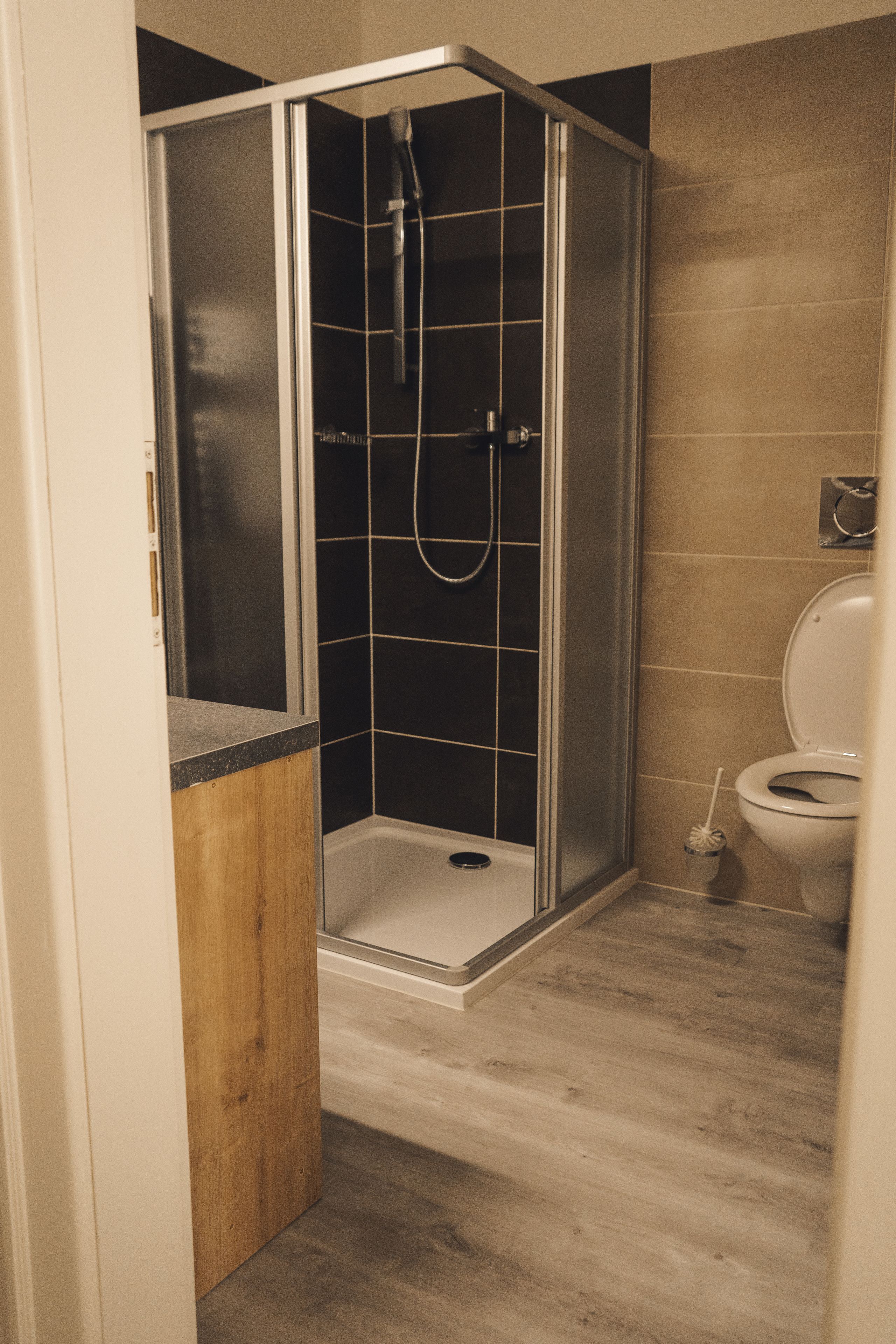 free toiletries, hair dryer, towels