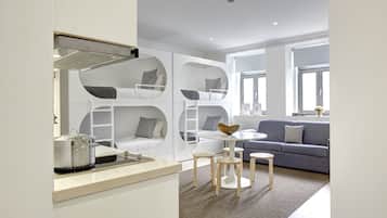 Estudio familiar, varias camas | 1 dormitorio, decoración individual, mobiliario individual