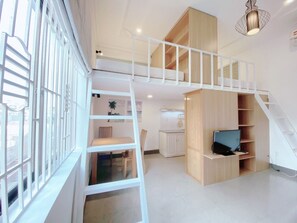 Design Quadruple Room | 1 bedroom, desk, blackout curtains, iron/ironing board - Halo Serviced Apartment (Ho Chi Minh City)