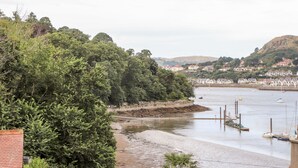 Une ville côtière dotée d’un port de plaisance, de maisons construites sur une colline et d’une végétation luxuriante.