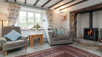 Mökki | Oleskelualue | Televisio, pöytätennispöytä