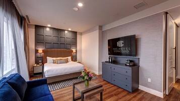 In-room safe, laptop workspace, blackout curtains, soundproofing