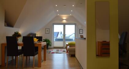 Attractive studio apartment w. Balcony in Memmelsdorf/Bamberg and e-bike storage room