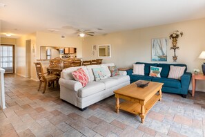 TV, DVD player, books - Large duplex with shared pool, patio, & grill - steps to the beach (South Padre Island)